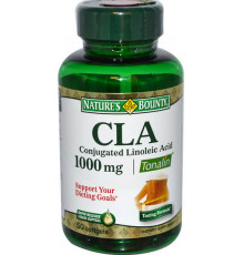 CLA коньюгированная линолевая кислота Нэйчес баунти уменьшает жировую массу, увеличивает рост мышечной массы, 1г, 50шт